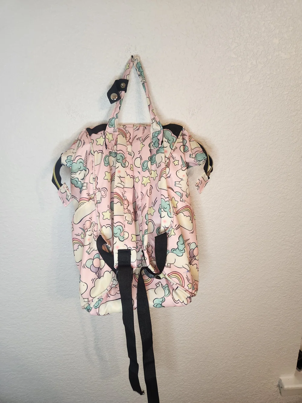 Living traveling share unicorn diaper and travel backpack 12x22